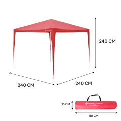 FreeCamp Girona AND1026 240x240cm Pe Tente-KIRMIZI