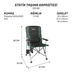 FreeCamp Foster Katlanır Sandalye-HAKİ-SİYAH