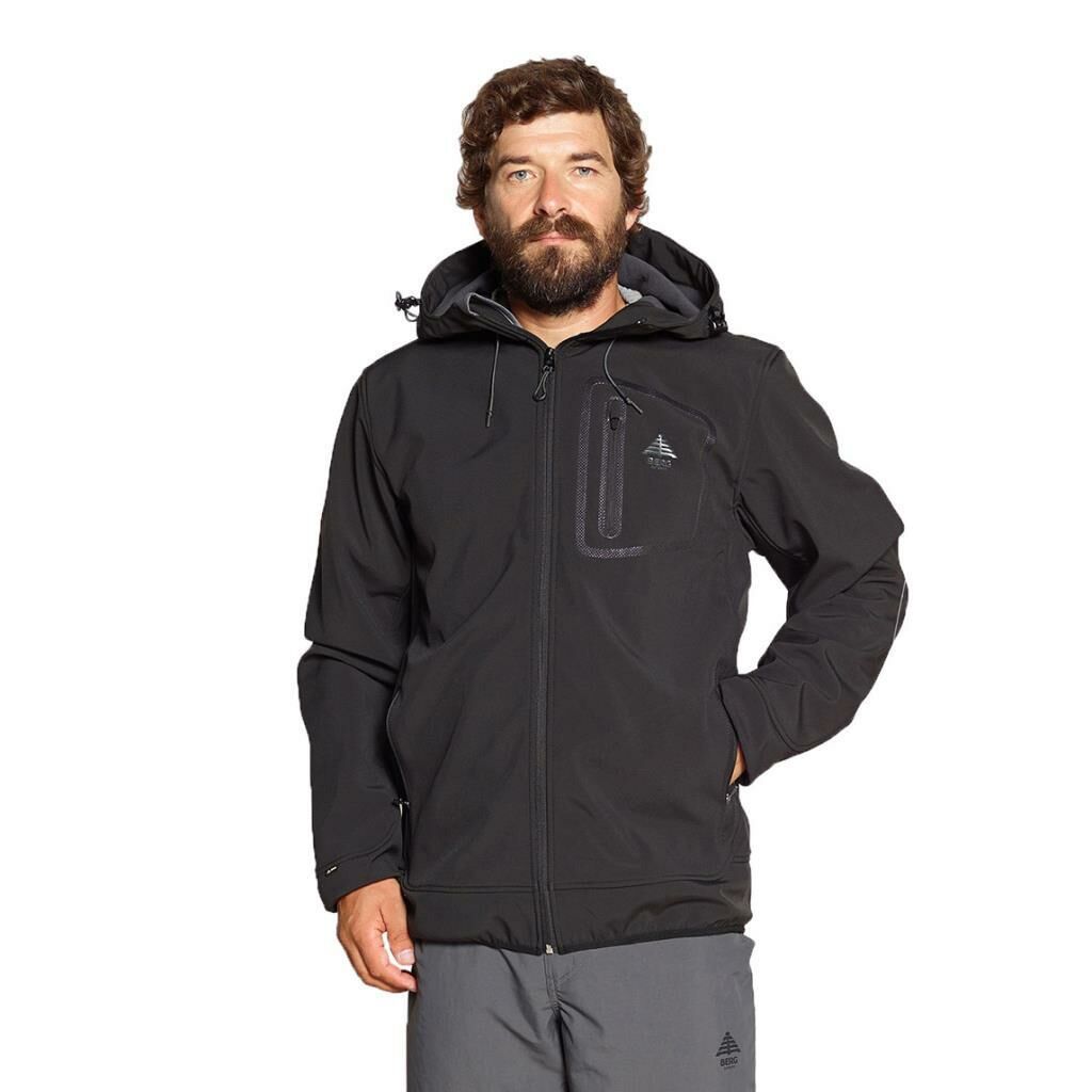 Berg Yukon Erkek Softshell Erkek Ceket SİYAH - S